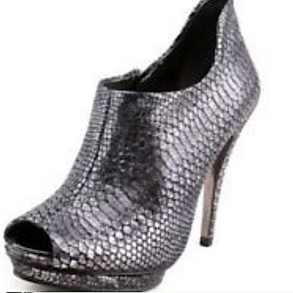 BCBG peep toe booties